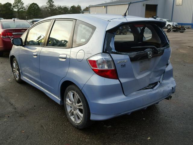 JHMGE884X9S028829 - 2009 HONDA FIT SPORT BLUE photo 3