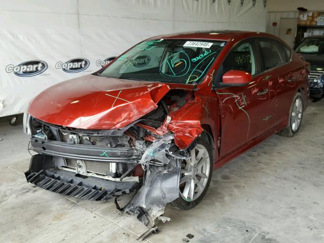 3N1AB7AP6EY258462 - 2014 NISSAN SENTRA S RED photo 2