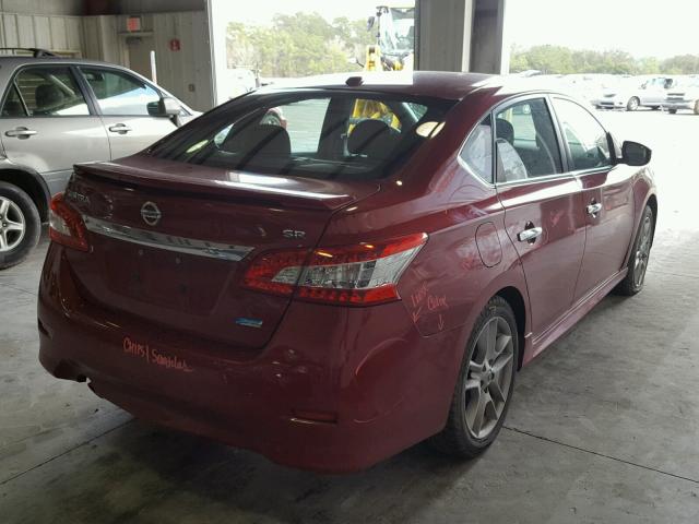 3N1AB7AP6EY258462 - 2014 NISSAN SENTRA S RED photo 4