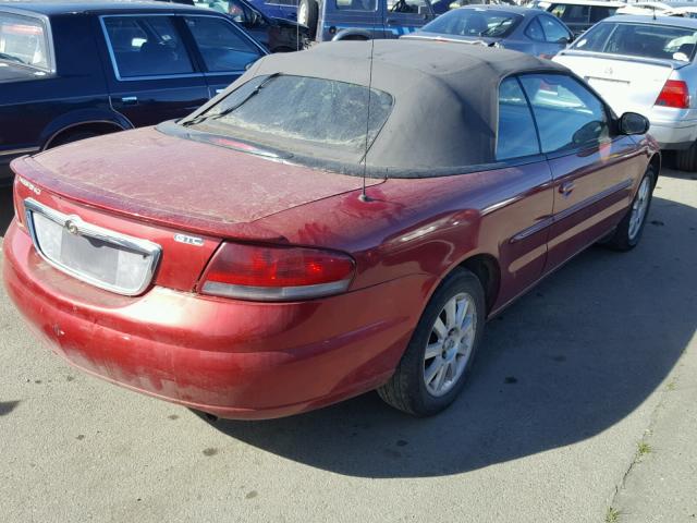 1C3EL75R54N268486 - 2004 CHRYSLER SEBRING GT RED photo 4