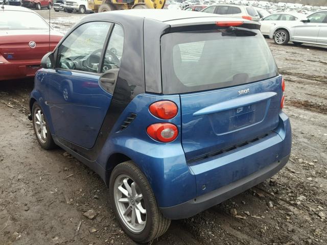 WMEEJ31X39K271914 - 2009 SMART FORTWO PUR BLUE photo 3