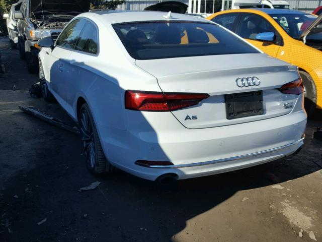 WAUPNAF54JA000911 - 2018 AUDI A5 PREMIUM WHITE photo 3