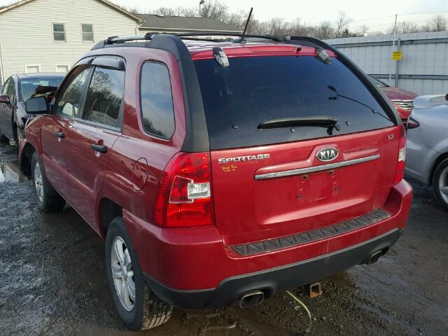 KNDJF724X97602842 - 2009 KIA SPORTAGE L MAROON photo 3