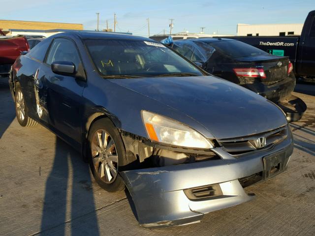 1HGCM82637A000890 - 2007 HONDA ACCORD EX BLUE photo 1