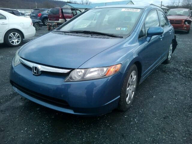 2HGFA16598H508752 - 2008 HONDA CIVIC LX BLUE photo 2