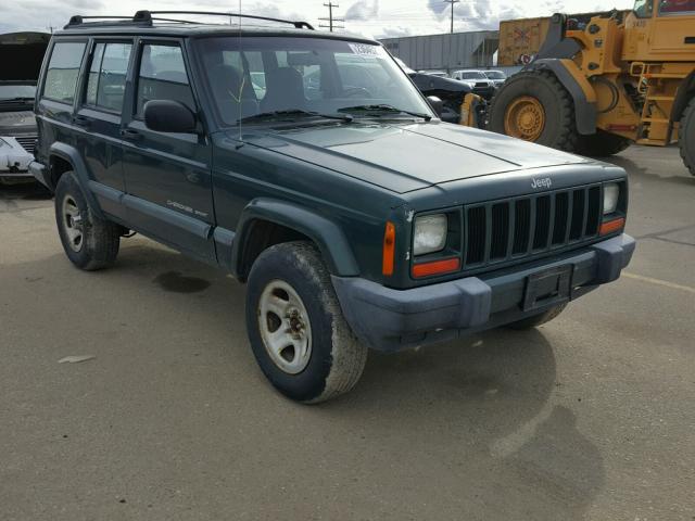 1J4FF48S3YL195263 - 2000 JEEP CHEROKEE S GREEN photo 1