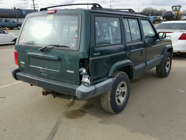 1J4FF48S3YL195263 - 2000 JEEP CHEROKEE S GREEN photo 4