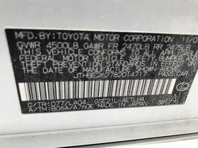 JTHBE262782014717 - 2008 LEXUS IS 350 WHITE photo 10