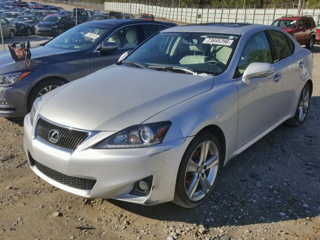 JTHBF5C25D5187650 - 2013 LEXUS IS 250 SILVER photo 2