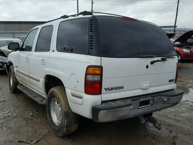 1GKEK13T31R140850 - 2001 GMC YUKON WHITE photo 3