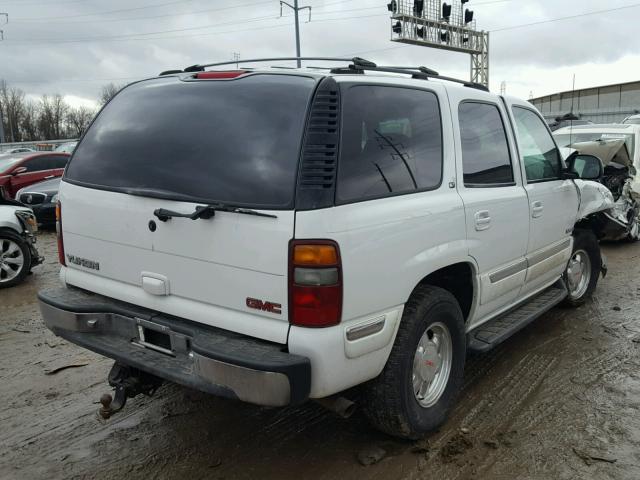 1GKEK13T31R140850 - 2001 GMC YUKON WHITE photo 4