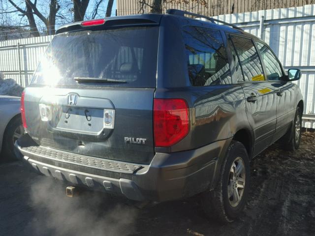 2HKYF18544H609866 - 2004 HONDA PILOT EXL GRAY photo 4