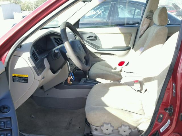 KMHDN45D13U581815 - 2003 HYUNDAI ELANTRA GL RED photo 5