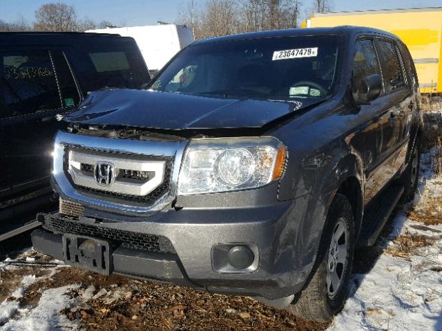 5FNYF4H20BB097350 - 2011 HONDA PILOT LX GRAY photo 2