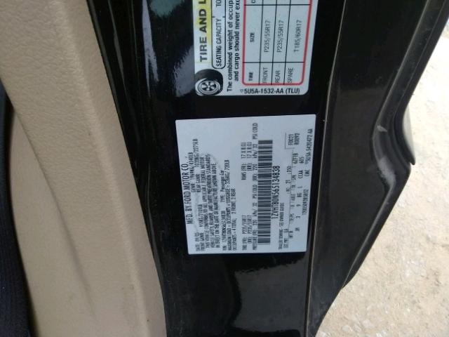 1ZVHT80N565134838 - 2006 FORD MUSTANG BLACK photo 10