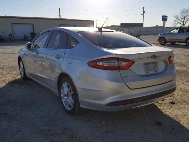 3FA6P0H74DR112786 - 2013 FORD FUSION SE SILVER photo 3