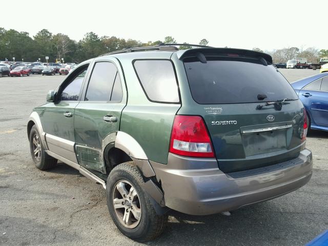 KNDJD733X55363049 - 2005 KIA SORENTO EX GREEN photo 3