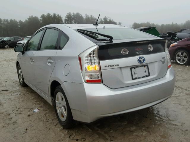 JTDKN3DU1A0219740 - 2010 TOYOTA PRIUS SILVER photo 3