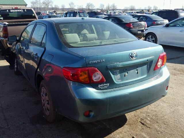 JTDBL40E099069900 - 2009 TOYOTA COROLLA BA GREEN photo 3