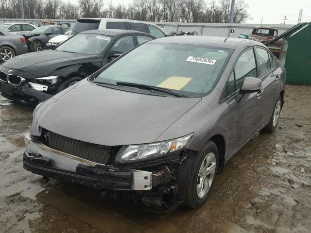 19XFB2F54DE202114 - 2013 HONDA CIVIC LX GRAY photo 2