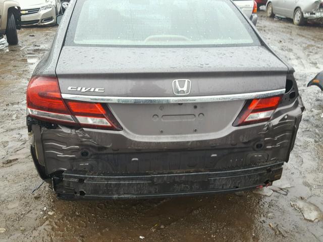 19XFB2F54DE202114 - 2013 HONDA CIVIC LX GRAY photo 9