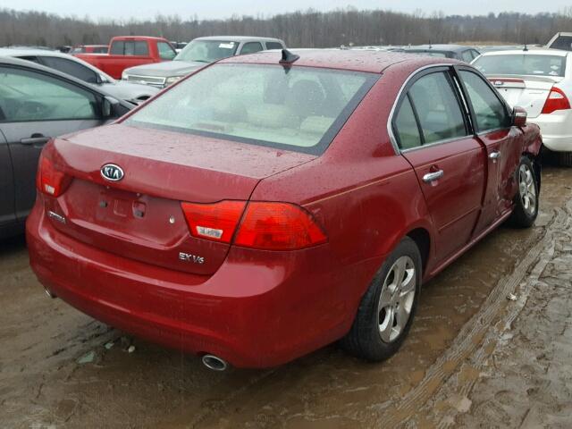 KNAGE224X95338997 - 2009 KIA OPTIMA LX RED photo 4