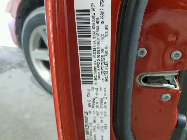 1C6RD7FT7CS251281 - 2012 DODGE RAM 1500 S RED photo 10