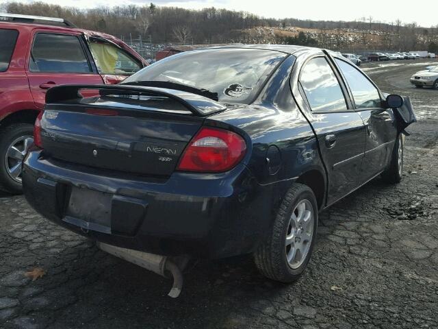 1B3ES56C84D543787 - 2004 DODGE NEON SXT BLACK photo 4