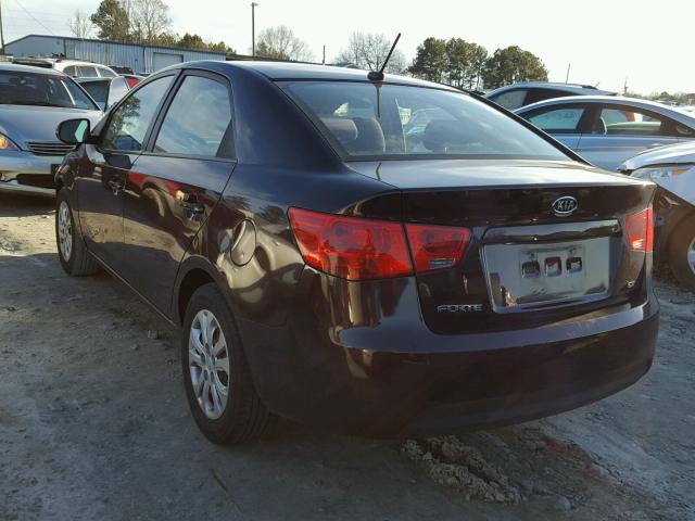 KNAFU4A23B5356158 - 2011 KIA FORTE EX MAROON photo 3