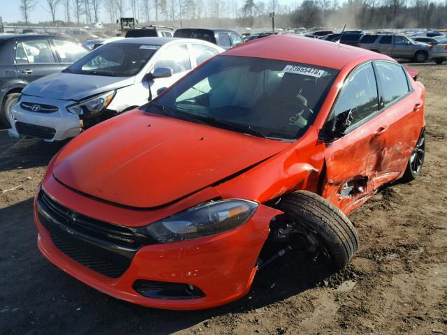 1C3CDFBB6GD704648 - 2016 DODGE DART SXT ORANGE photo 2