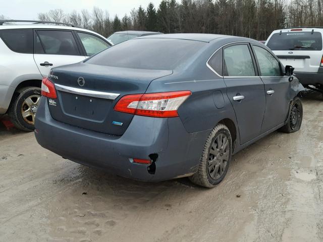 3N1AB7AP9EY323644 - 2014 NISSAN SENTRA S BLUE photo 4