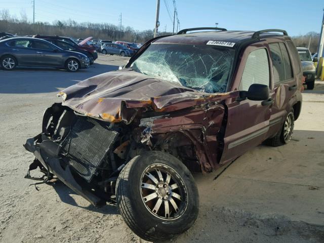 1J4GL48K23W549374 - 2003 JEEP LIBERTY SP MAROON photo 2