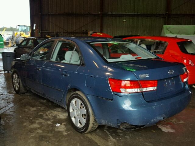 5NPET46C37H289653 - 2007 HYUNDAI SONATA GLS BLUE photo 3