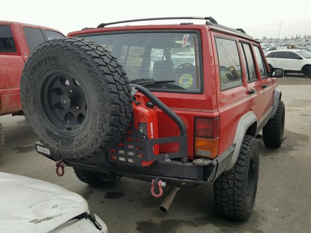 1J4FJ78S3PL602657 - 1993 JEEP CHEROKEE C RED photo 4