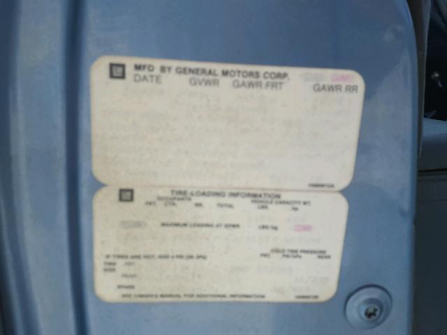 1G1BN51E7KR226691 - 1989 CHEVROLET CAPRICE CL Mavi fotoğraf 10