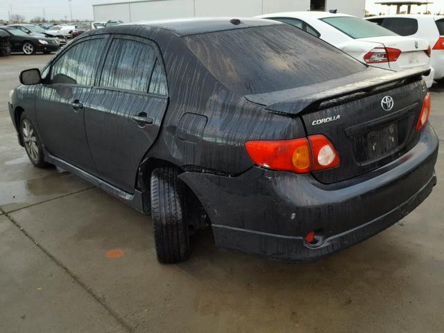 1NXBU40E79Z164315 - 2009 TOYOTA COROLLA BA BLACK photo 3