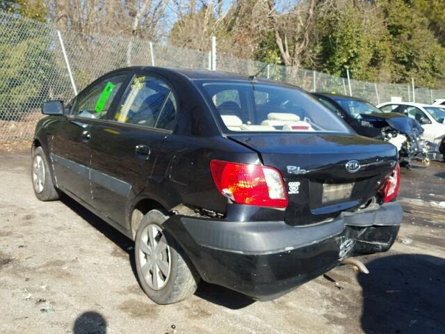 KNADE123866178273 - 2006 KIA RIO BLACK photo 3