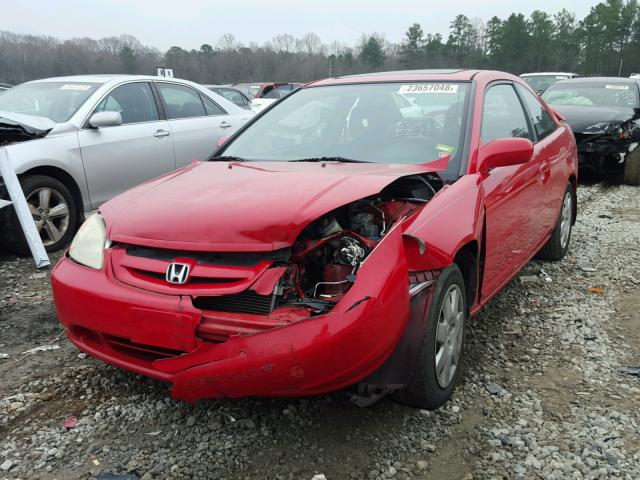 1HGEM21972L088101 - 2002 HONDA CIVIC EX წითელი ფოტო 2