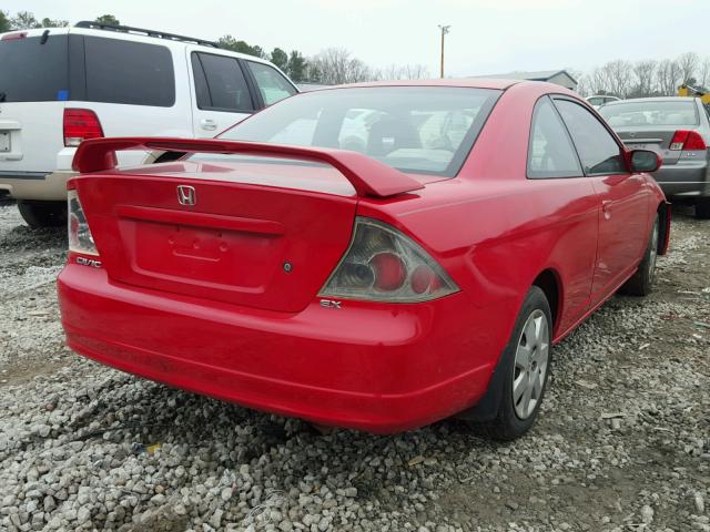 1HGEM21972L088101 - 2002 HONDA CIVIC EX RED photo 4