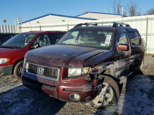 2HJYK16587H536413 - 2007 HONDA RIDGELINE BURGUNDY photo 2