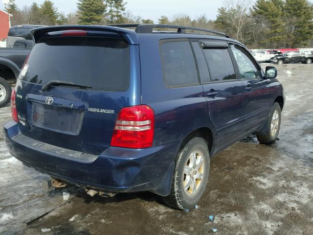 JTEHF21A730148053 - 2003 TOYOTA HIGHLANDER BLUE photo 4