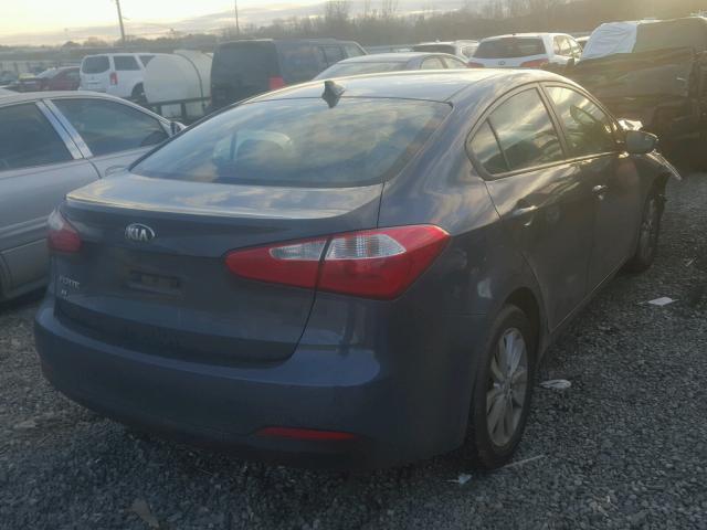 KNAFX4A69E5098369 - 2014 KIA FORTE LX BLUE photo 4