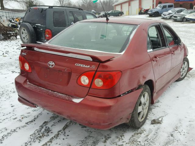 2T1BR30EX5C411589 - 2005 TOYOTA COROLLA CE RED photo 4