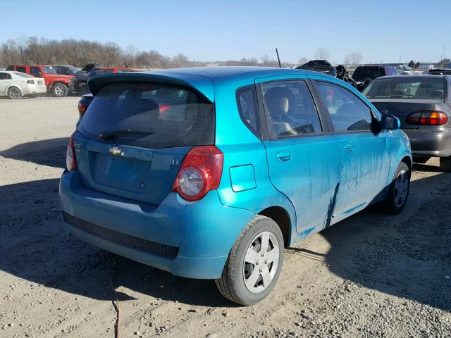 KL1TG66E39B617772 - 2009 CHEVROLET AVEO LT BLUE photo 4