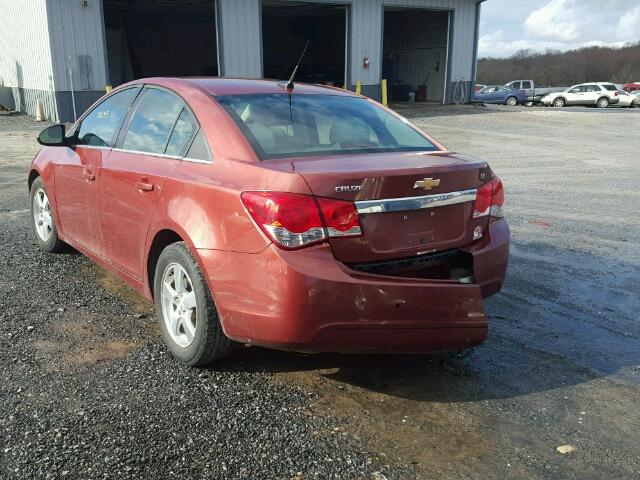 1G1PF5SCXC7286588 - 2012 CHEVROLET CRUZE LT MAROON photo 3