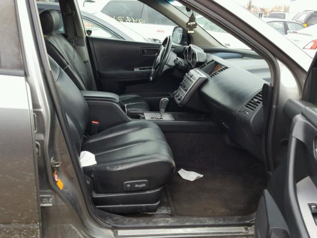 JN8AZ08W45W442338 - 2005 NISSAN MURANO SL CHARCOAL photo 5