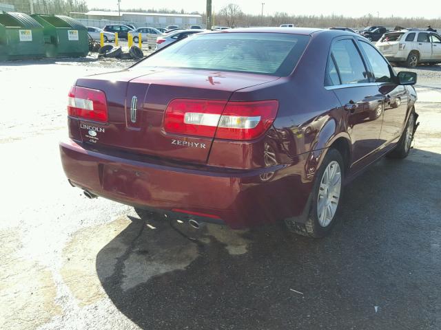 3LNHM26156R666679 - 2006 LINCOLN ZEPHYR RED photo 4