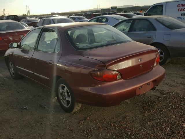 KMHJF35F5YU996364 - 2000 HYUNDAI ELANTRA GL MAROON photo 3