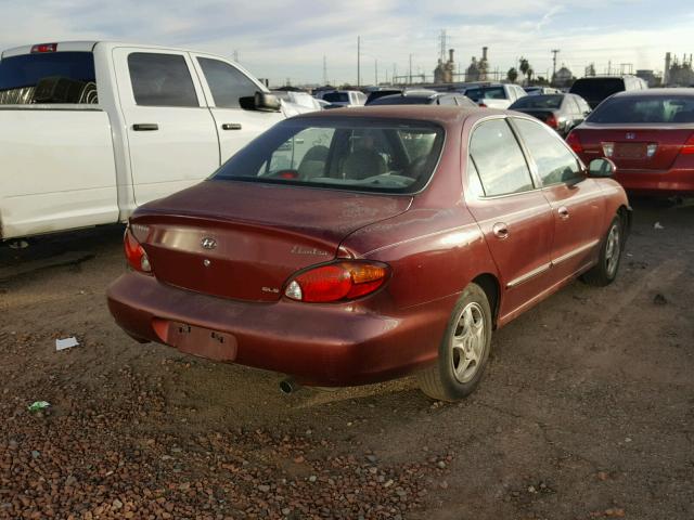 KMHJF35F5YU996364 - 2000 HYUNDAI ELANTRA GL MAROON photo 4