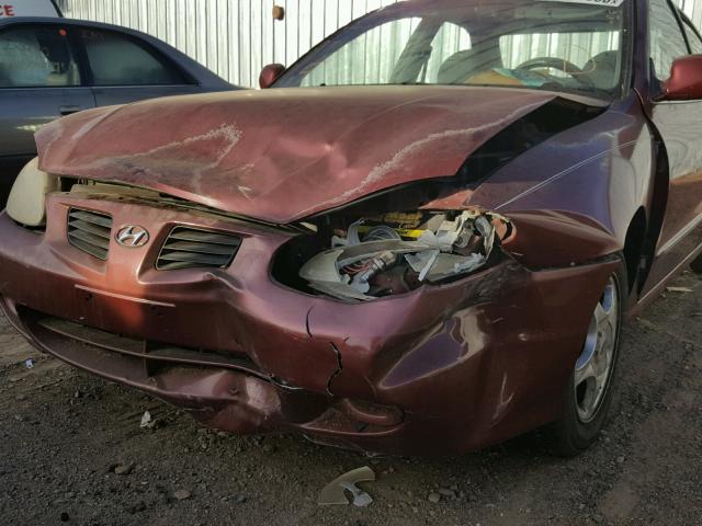 KMHJF35F5YU996364 - 2000 HYUNDAI ELANTRA GL MAROON photo 9